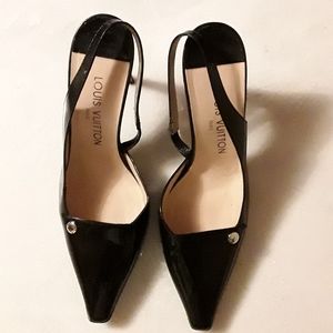 Louis Vuitton Patent Slingback Pumps